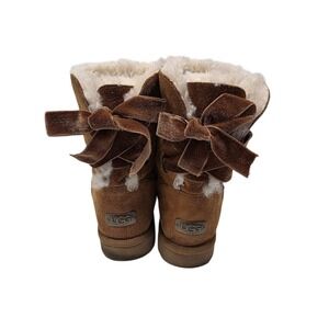 UGG WOMEN CUSTOMIZABLE BAILEY BOW‎ MINI CHESTNUT SUEDE BOOT US 7 / EU 38 / UK 5